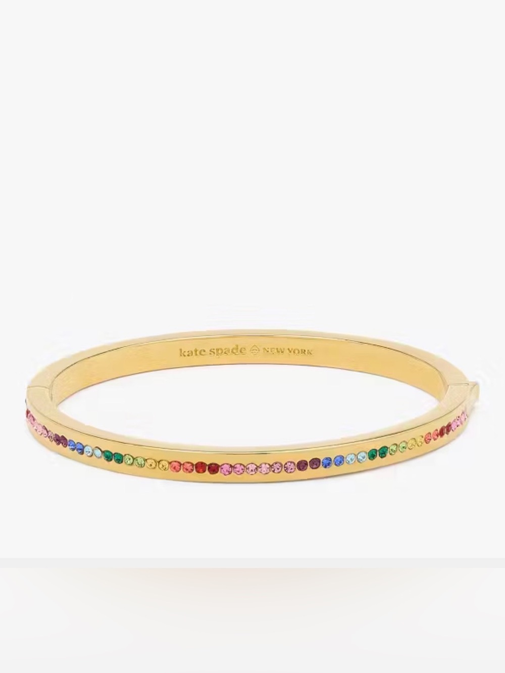 kate spade Gold Rainbow Crystal Slim Bangle Bracelet